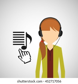 playing music on phone icon, vector illustration