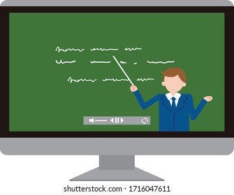 Playing online class videos on desktop personal computer