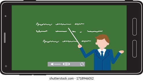 Playing online class videos on 
smartphone