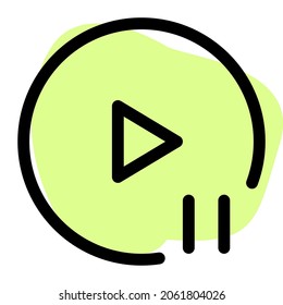 Playing in pause button on the music application