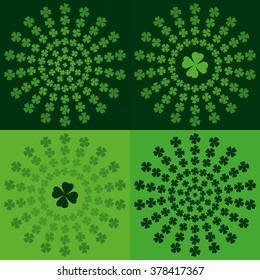 Playing, poker, blackjack cards symbol .Clover pattern green.