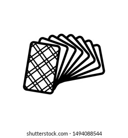 Playing Poker Card Back Designs. Flat Vector Icon illustration. Simple black symbol on white background. Playing Poker Card Back Designs sign design template for web and mobile UI element