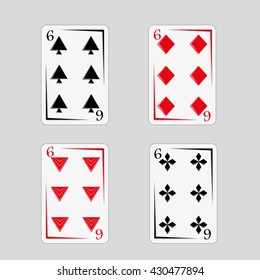 Playing poker cards 6