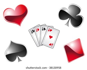 Playing poker with cards in a casino