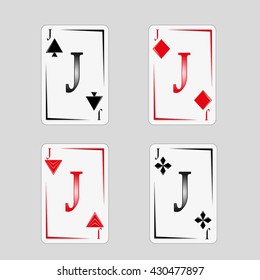 Playing poker cards J