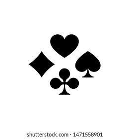 Playing Poker Suits Card. Flat Vector Icon illustration. Simple black symbol on white background. Playing Poker Suits Card sign design template for web and mobile UI element