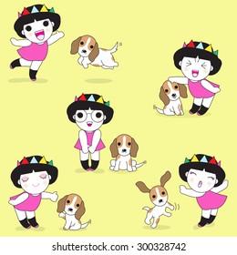 Playing With Puppies illustration
