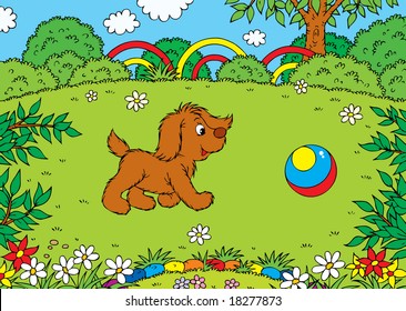 Playing puppy