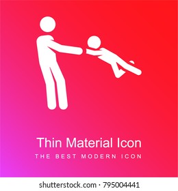 Playing red and pink gradient material white icon minimal design