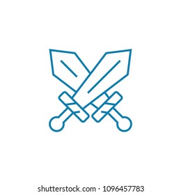 Playing at robbers linear icon concept. Playing at robbers line vector sign, symbol, illustration.