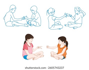 playing rock paper scissors hand game