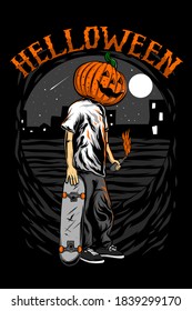 PLAYING SKATE BOARD IN HELLOWEEN DAYS