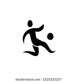 playing soccer icon or logo design isolated sign symbol vector illustration - high quality line style vector icon suitable for designers, web developers, displays and websites