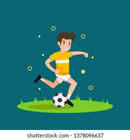 Playing Soccer Illustration
