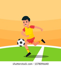 Playing Soccer Illustration
