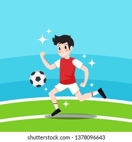 Playing Soccer Illustration
