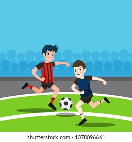 Playing Soccer Illustration