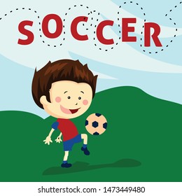 Playing Soccer Illustration. Playing Football Illustration