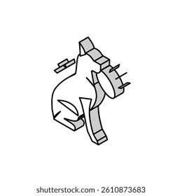 playing with stick, ball, disc dog isometric icon vector. playing with stick, ball, disc dog sign. isolated symbol illustration