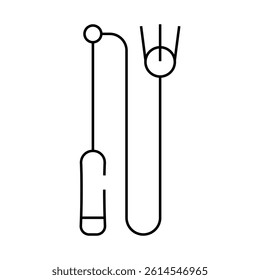 playing stick for cat line icon vector. playing stick for cat sign. isolated contour symbol black illustration
