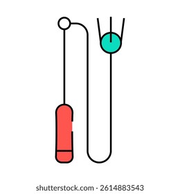 playing stick for cat line icon vector. playing stick for cat sign. isolated symbol illustration