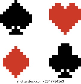 Playing suit Pixel vector image or clipart