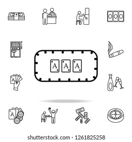 playing table in the casino icon. Detailed outline set of casino element icons. Premium graphic design. One of the collection icons for websites, web design