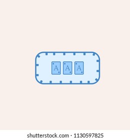 playing table in the casino icon. Element of casino icon for mobile concept and web apps. Field outline playing table in the casino icon can be used for web and mobile on colored background