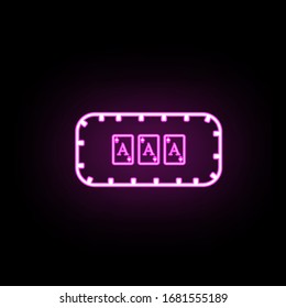 Playing table in the casino neon icon. Simple thin line, outline vector of casino icons for ui and ux, website or mobile application