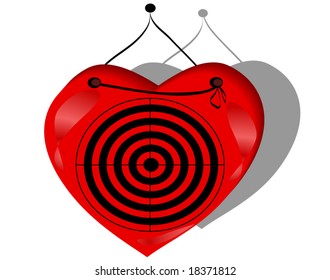 playing target with heart background