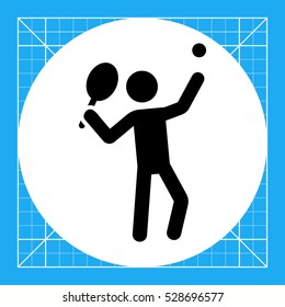 Playing tennis