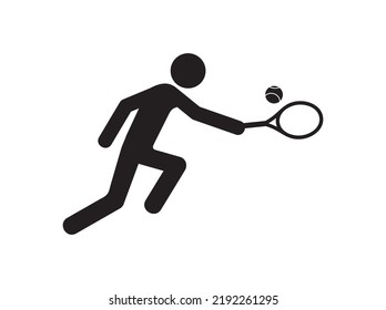 playing tennis icon vector isolated on white