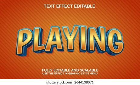 playing text effect vector editable