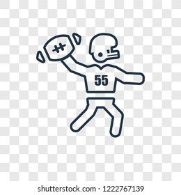 playing throwing the ball in his hand concept vector linear icon isolated on transparent background, playing throwing the ball in his hand concept transparency concept in outline style