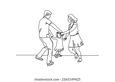 playing together, family minimalist concept. Flat graphic vector concept illustration isolated on white background.