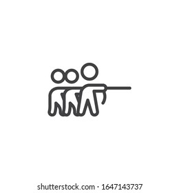 Playing Tug of war line icon. linear style sign for mobile concept and web design. People pulling rope outline vector icon. Business competition symbol, logo illustration. Vector graphics