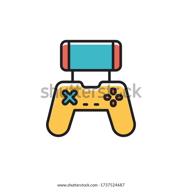 playing video game icon filled outline\
vector color design. isolated on white\
background
