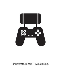 playing video game icon glyph vector. isolated on white background