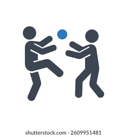Playing Volleyball Icon On White Background