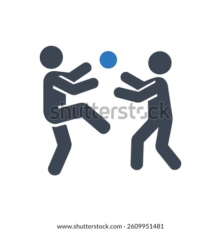 Playing Volleyball Icon On White Background