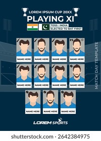 Playing XI Indian Cricket Team Lineup Template