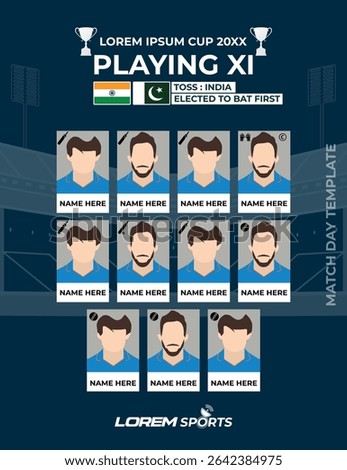 Playing XI Indian Cricket Team Lineup Template