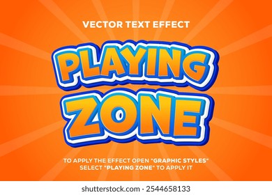 playing zone 3d vector text effect fully editable and easy to use