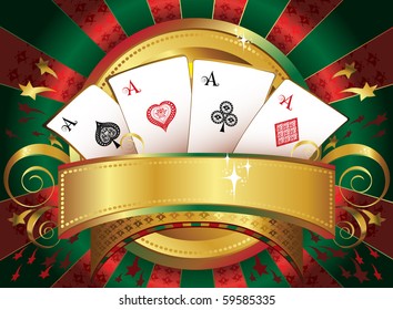 playing-cards  with the place for or text