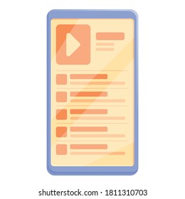 Playlist audio music icon. Cartoon of playlist audio music vector icon for web design isolated on white background