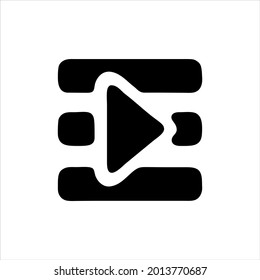 PlayList black vector icon on white background.