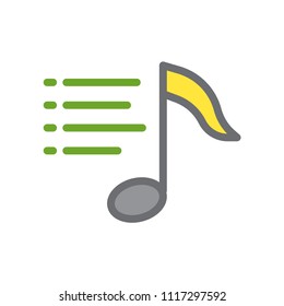 Playlist colored vector icon. Isolated on white background