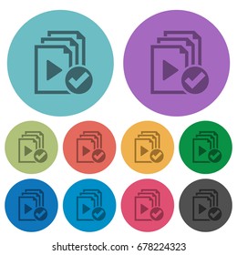 Playlist done darker flat icons on color round background