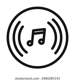 playlist icon Black line art vector