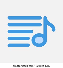 Playlist icon in blue style about multimedia, use for website mobile app presentation